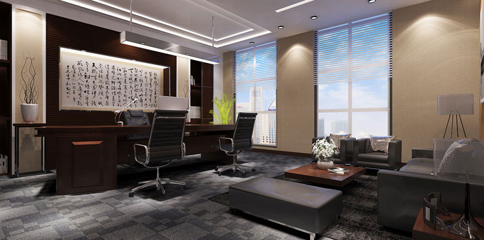 新中式證券公司辦公室裝修效果圖