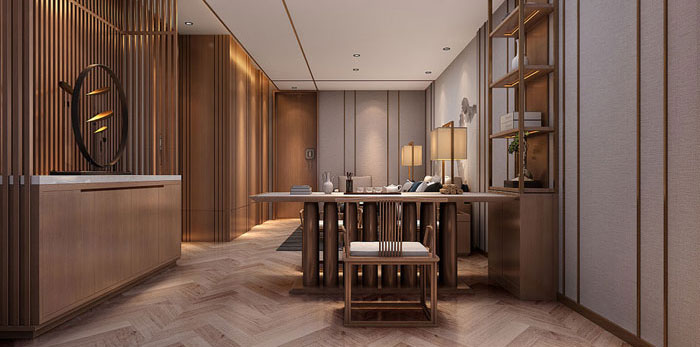 新中式辦公室設計效果圖