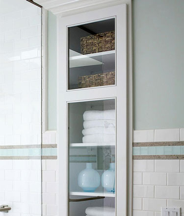 衛(wèi)生間嵌入式的儲物柜設(shè)計效果圖