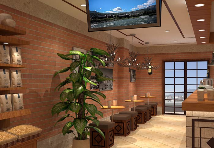 鮮農水果店休息區域裝修設計案例效果圖