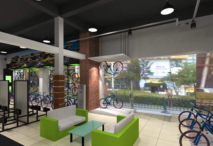潮流、時尚自行車店裝修設計案例