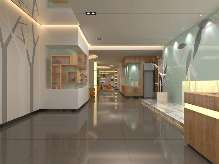杭州布卡網咖會所前臺走廊裝修設計案例效果圖