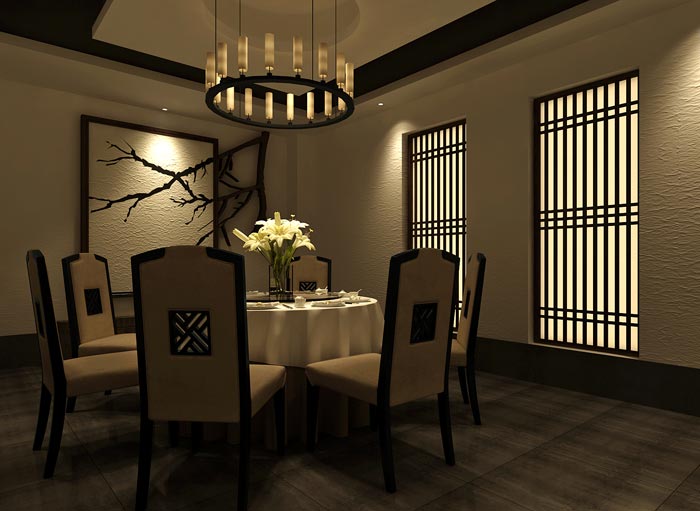 現(xiàn)代中式風格中餐廳包廂裝修設(shè)計案例效果圖