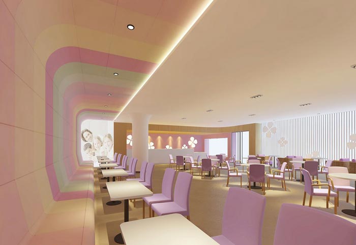 婦女兒童醫(yī)院餐廳裝修設(shè)計(jì)案例效果圖