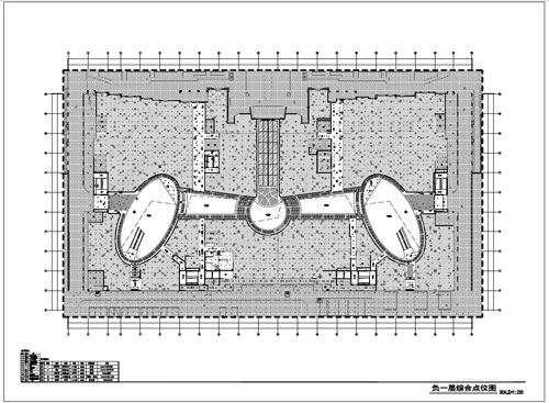 商場深化設計施工圖負一層綜合點位圖