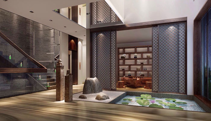 現代、中式混搭私人會所裝修設計案例