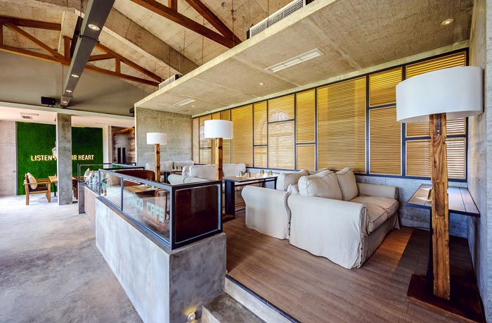 340平方工業風與LOFT風格相結合的餐廳前臺過道設計效果圖