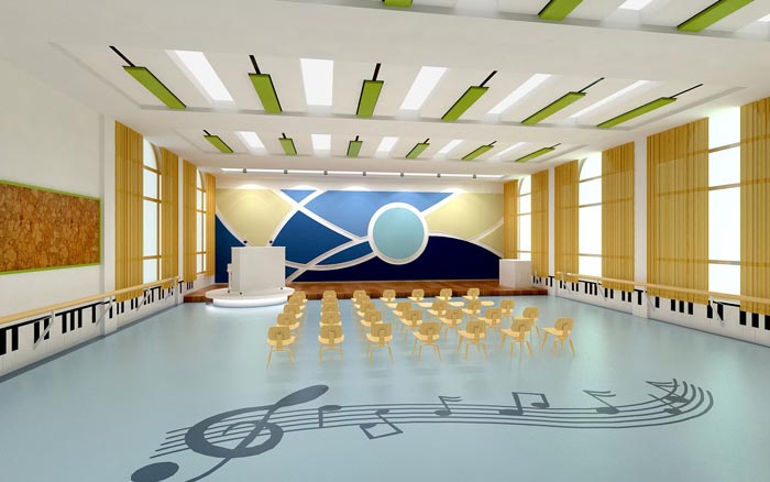 現代簡約幼兒園音樂教室裝修設計案例