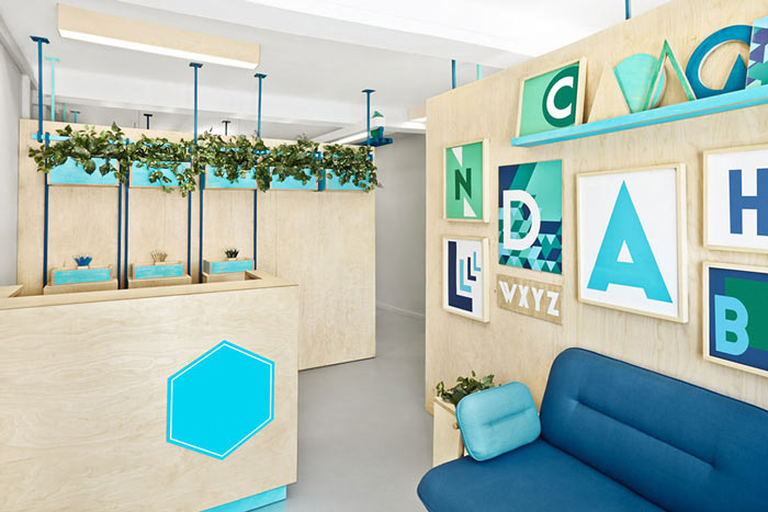 英語教育培訓機構前臺裝修設計案例效果圖