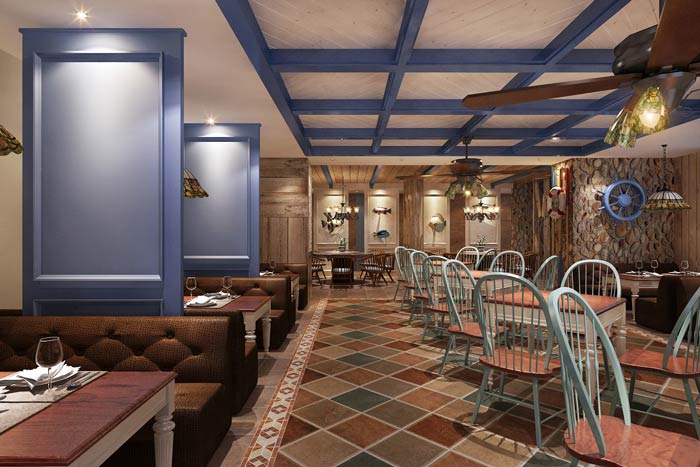 海盜主題餐廳餐區(qū)裝修設(shè)計(jì)效果圖