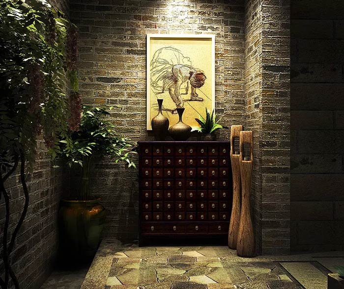 主題餐廳進門區裝修設計效果圖