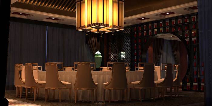 大型中式餐廳包廂裝修設(shè)計(jì)效果圖
