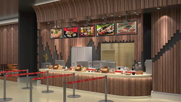 日式快餐廳收銀區(qū)裝修設計效果圖