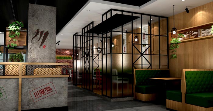川菜館周邊餐位裝修設計效果圖