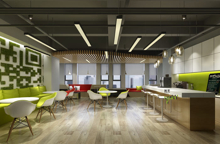 互聯網媒體辦公室茶水間裝修設計效果圖