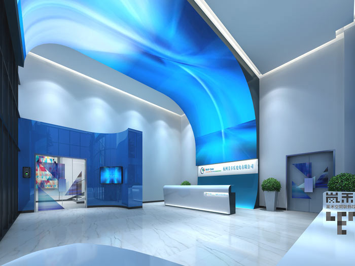 led發光二極管廠家辦公室前臺大廳裝修設計案例效果圖