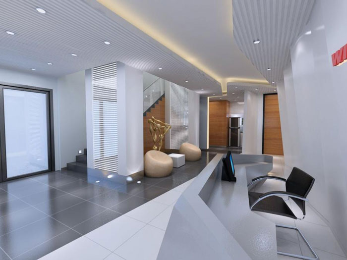 科技園區辦公樓接待區裝修設計效果圖