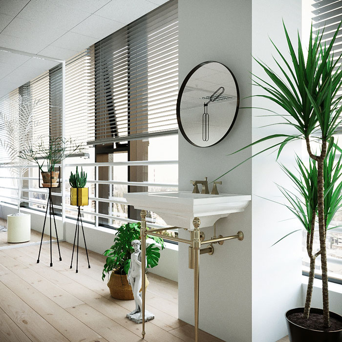 北歐風格辦公室綠植區(qū)裝修設(shè)計案例效果圖