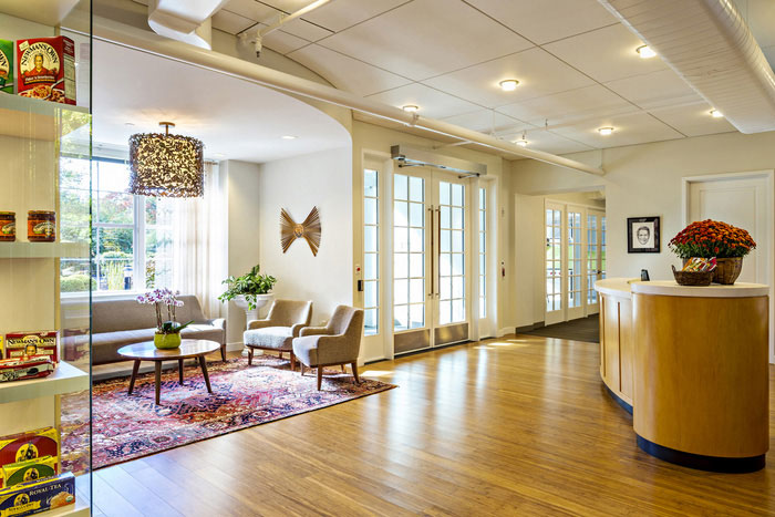 食品貿易公司辦公室前臺裝修設計實景圖