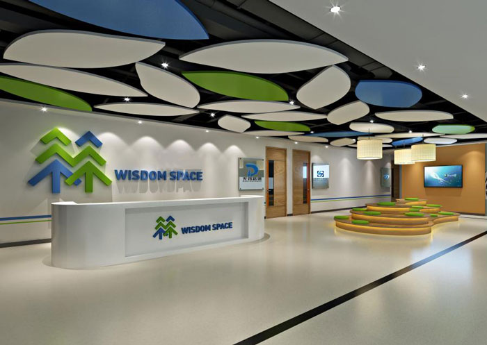 杭州余杭區(qū)臨平辦公室前臺裝修設計效果圖