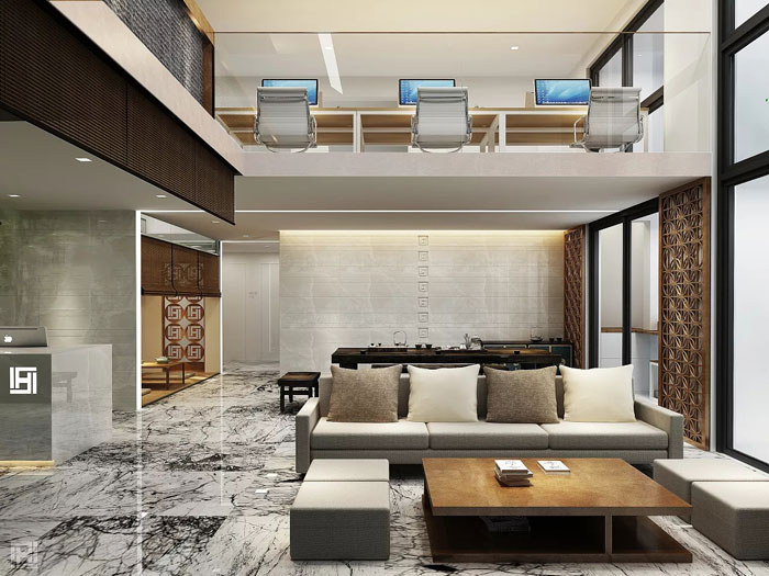 loft風格辦公室接待區裝修設計效果圖