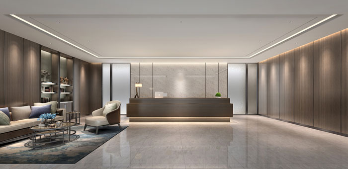 房地產公司辦公室前臺裝修設計效果圖