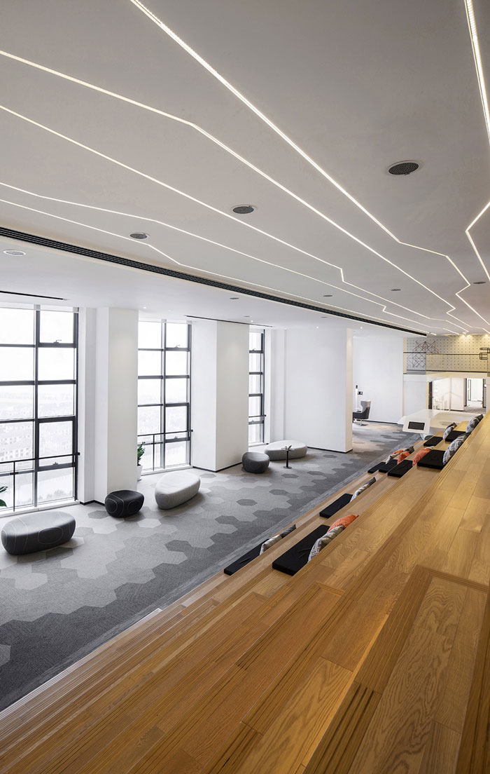 智慧辦公室接待、休息區裝修設計效果圖