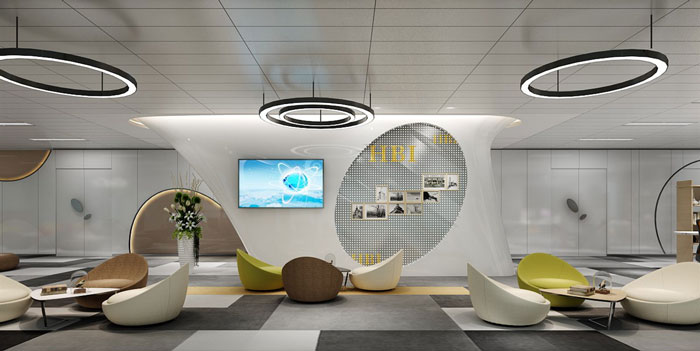 辦公室總部接待區裝修設計效果圖