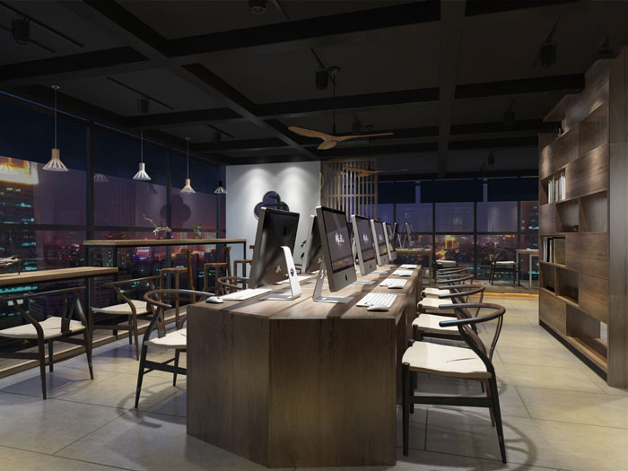 文化公司辦公室辦公區裝修設計效果圖