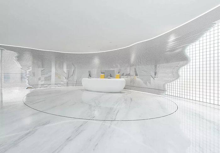 集團辦公室前臺裝修設計效果圖