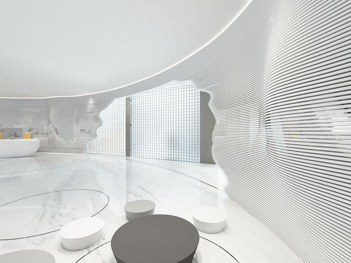 集團辦公室前臺接待裝修設計效果圖