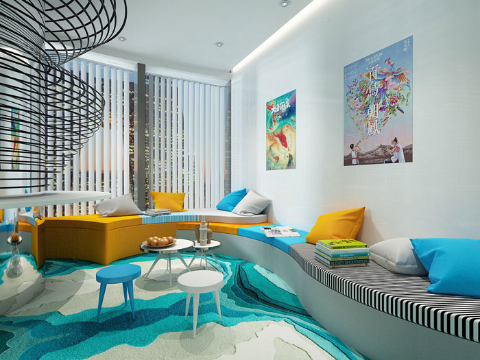 集團辦公室閱讀區裝修設計效果圖