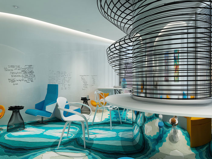 集團辦公室閱讀區裝修設計效果圖