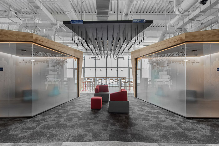 通信公司辦公室進門區裝修設計效果圖