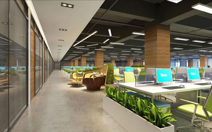 杭州良渚辦公室辦公區(qū)裝修設計效果圖