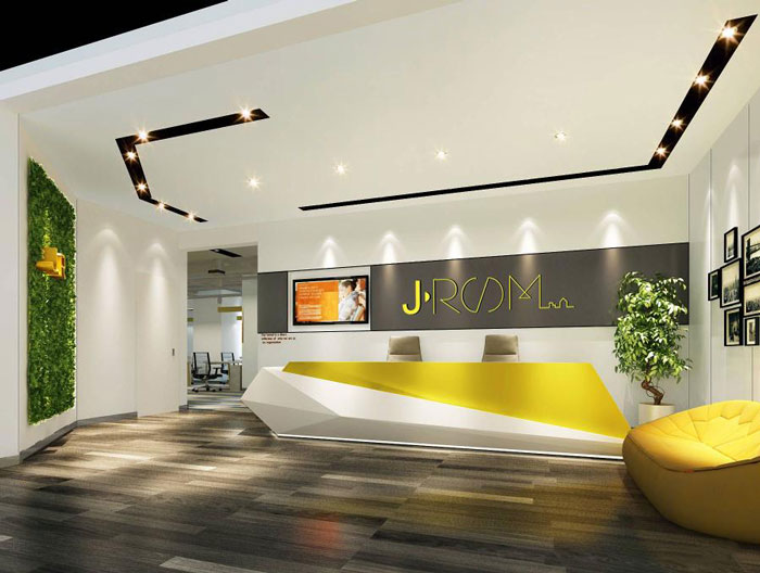 杭州湘湖辦公室前臺(tái)裝修設(shè)計(jì)方案