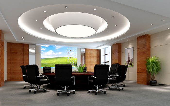 企業孵化器辦公室會議室裝修設計效果圖