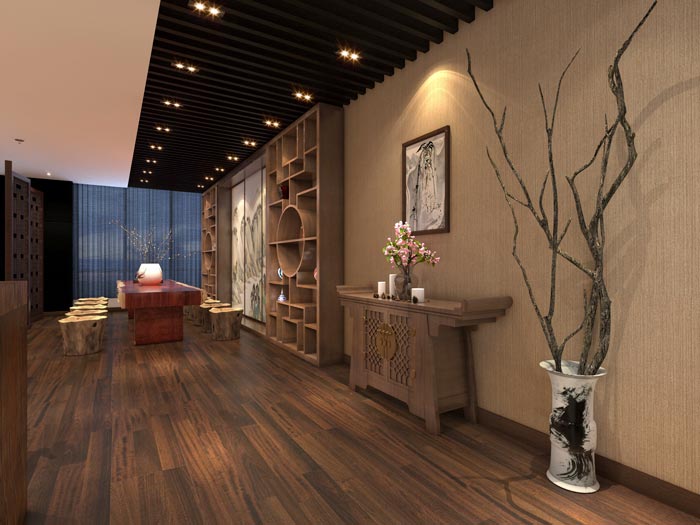 古典辦公室接待區域裝修設計效果圖