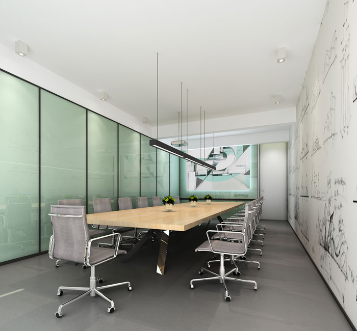 企業寫字樓辦公室會議室裝修設計效果圖