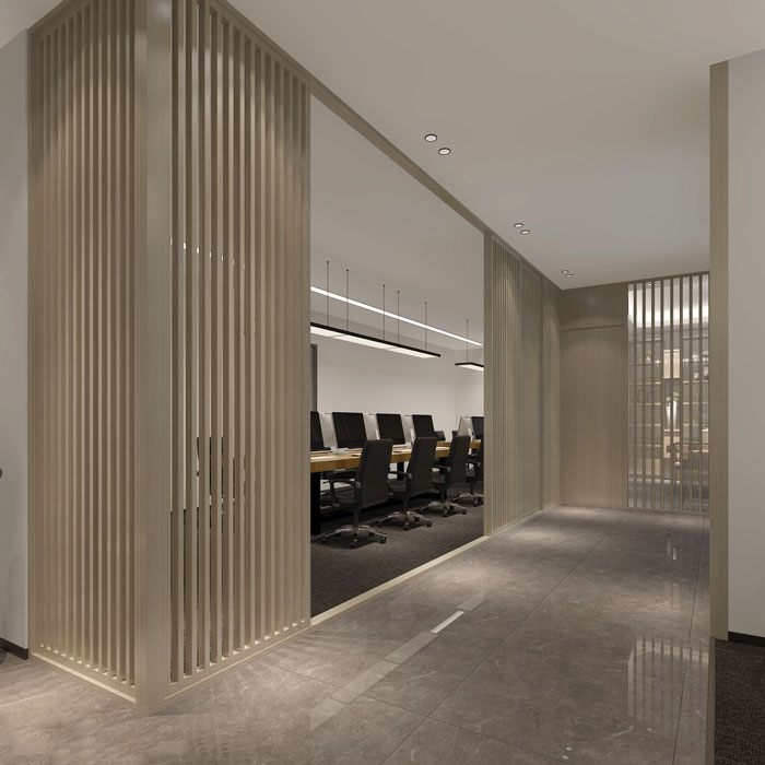 現代中式辦公室辦公區裝修設計效果圖