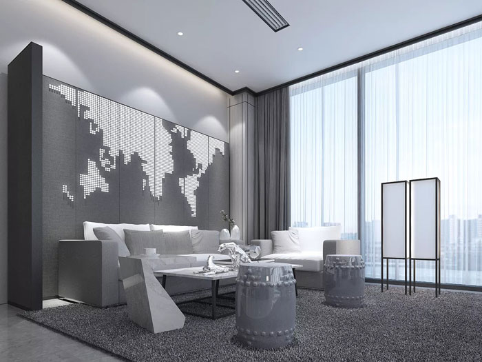 禪意辦公室接待區(qū)裝修設計效果圖