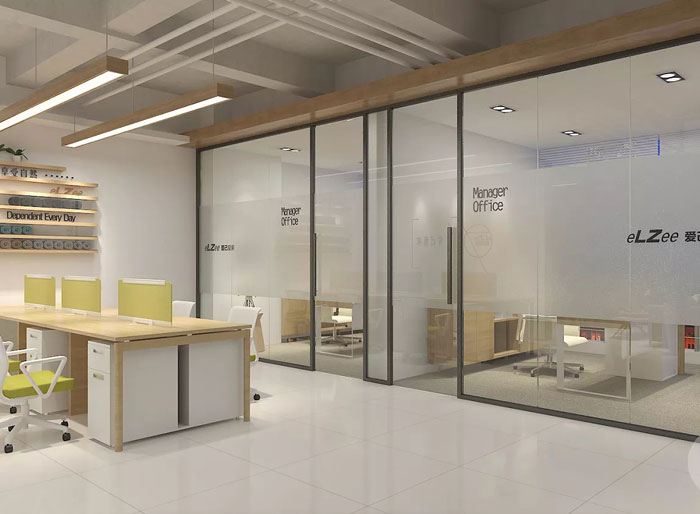 日式辦公室辦公區裝修設計效果圖
