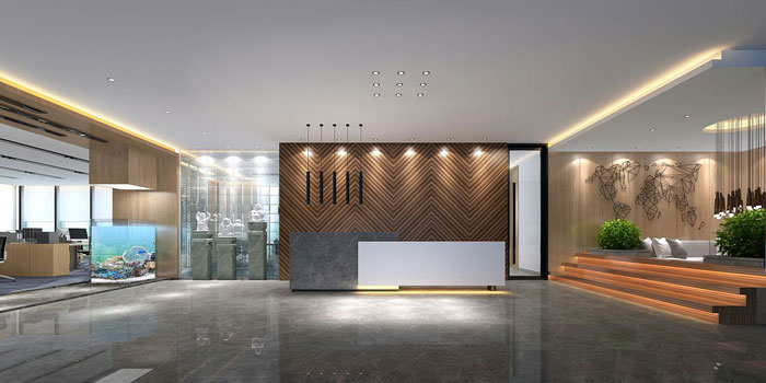 新中式辦公會所前臺設(shè)計(jì)方案