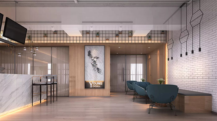 瑜伽館接待區裝修設計效果圖