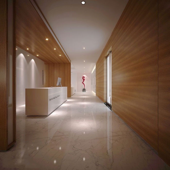 現(xiàn)代中式辦公會所前臺設計效果圖