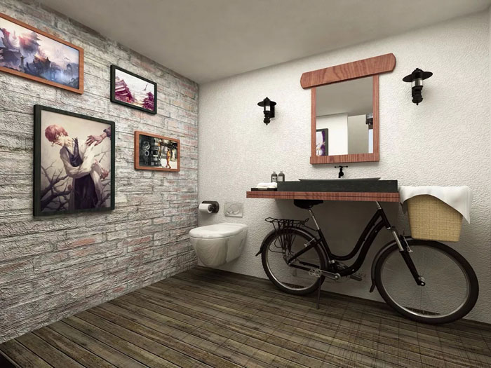 躍層辦公室洗手間裝修設計效果圖