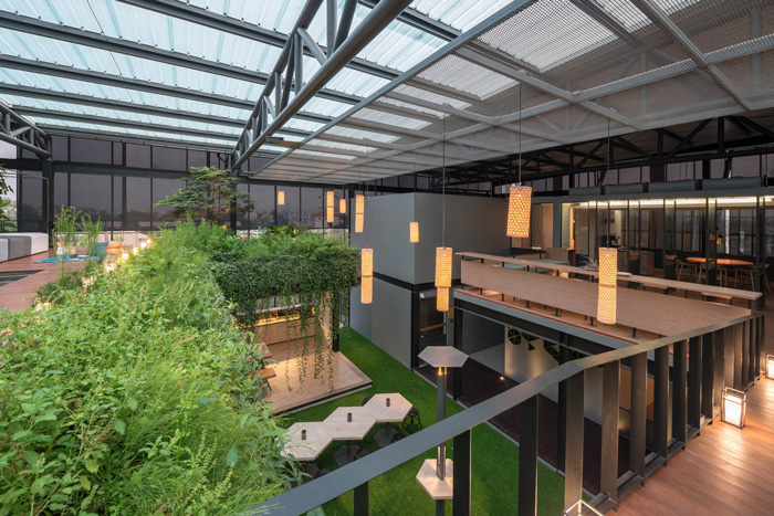 廠房寫字樓中庭裝修設計方案效果圖