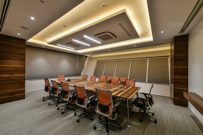 廠房辦公樓小會議室裝修設計效果圖