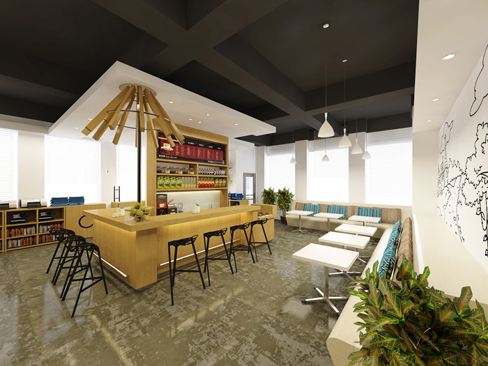 創業園區辦公樓茶水間裝修設計效果圖