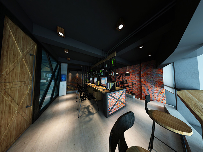 loft辦公室二樓辦公區裝修設計效果圖